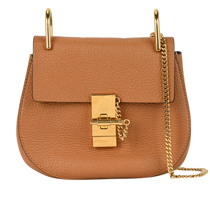 Mini Drew, &pound;310, Handbags, Brown, Leather, Front view
